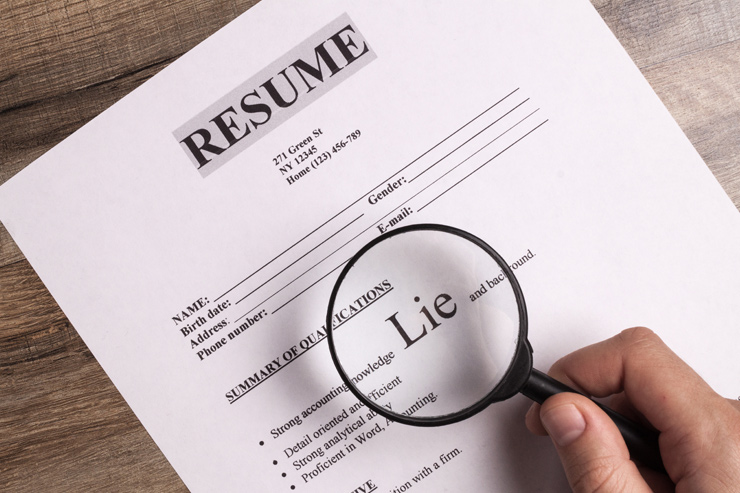 spot lies on a resume